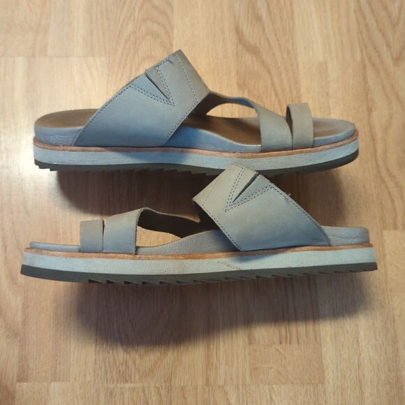 Merrell Juno Wrap Moon Sandals Womens 10 Beige Leather Slip On Comfort - Picture 4 of 7